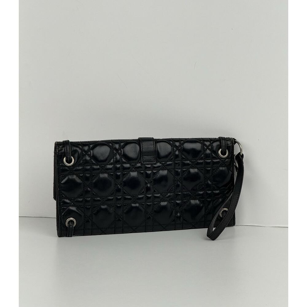 Dior Vintage Cannage Black Leather Clutch - Picture 2 of 9